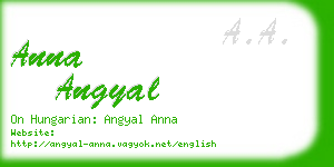 anna angyal business card